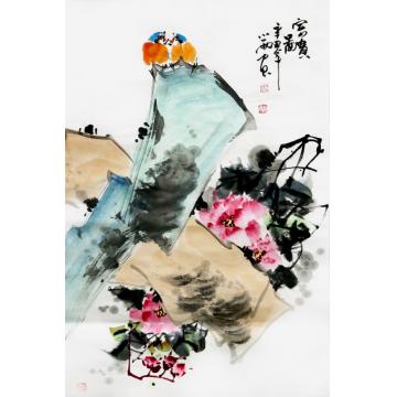 周小雨国画花鸟富贵图字画之家