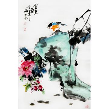 周小雨国画花鸟富贵图字画之家