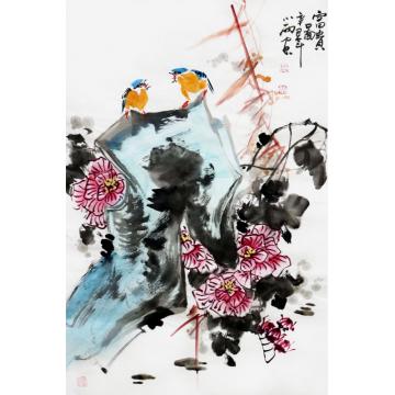 周小雨国画花鸟富贵图字画之家