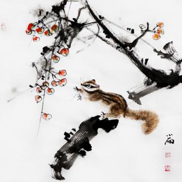 周小雨国画花鸟得果图字画之家