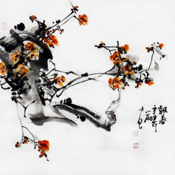 周小雨国画花鸟报春字画之家