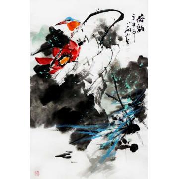 周小雨国画花鸟荷韵字画之家
