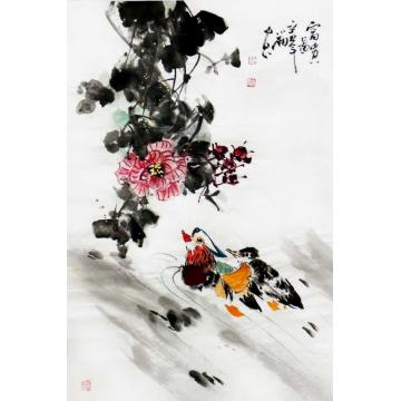 周小雨国画花鸟富贵图字画之家