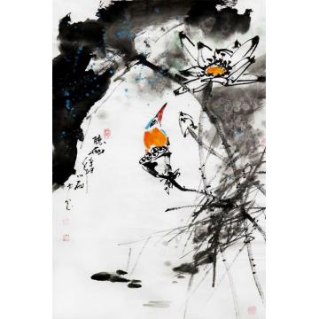 周小雨国画花鸟听雨字画之家
