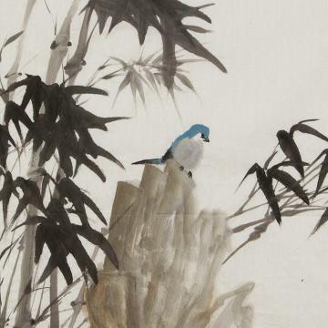 鲁叁田国画花鸟赠送：清风雅韵字画之家