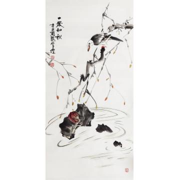 王学增国画花鸟一叶知秋字画之家