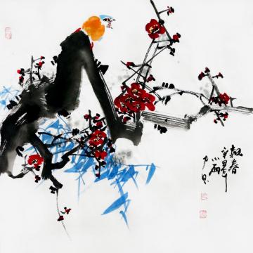 周小雨国画花鸟报春字画之家