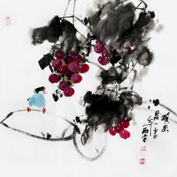 周小雨国画花鸟硕果累累字画之家