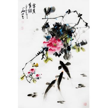 周小雨国画花鸟富贵有余字画之家