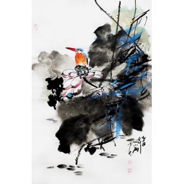 周小雨国画花鸟荷翠图字画之家