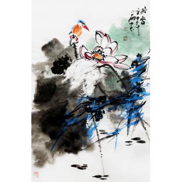 周小雨国画花鸟荷香字画之家