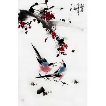 周小雨国画花鸟报春字画之家