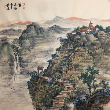 吴志刚国画山水山居图字画之家