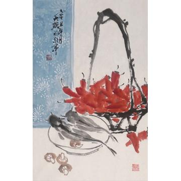 朱大成国画花鸟红火有余字画之家