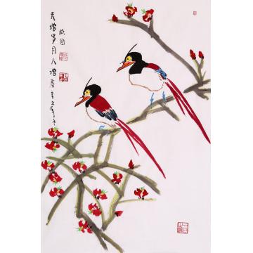 顾园国画花鸟天增岁月人增寿字画之家