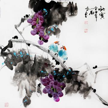 周小雨国画花鸟秋实字画之家