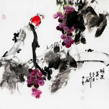 周小雨国画花鸟硕果累累字画之家