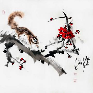 周小雨国画花鸟报春字画之家