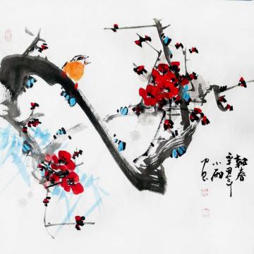 周小雨国画花鸟报春字画之家