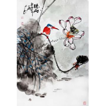 周小雨国画花鸟听雨字画之家