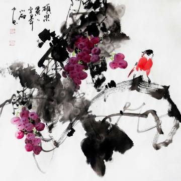 周小雨国画花鸟硕果累累字画之家