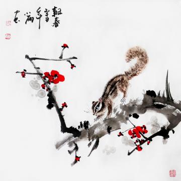 周小雨国画花鸟报春字画之家