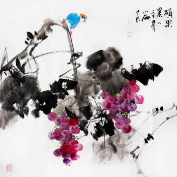 周小雨国画花鸟硕果累累字画之家