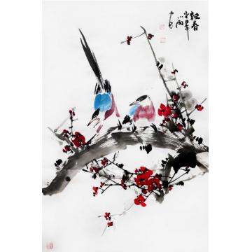 周小雨国画花鸟报春字画之家
