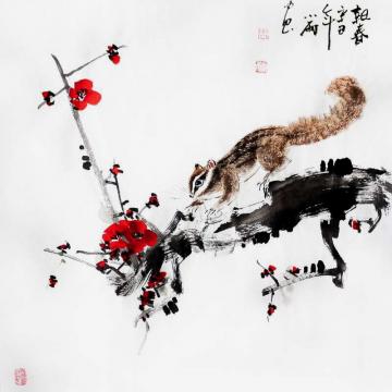 周小雨国画花鸟报春字画之家