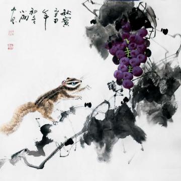 周小雨国画花鸟秋实字画之家
