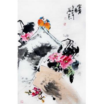周小雨国画花鸟富贵图字画之家
