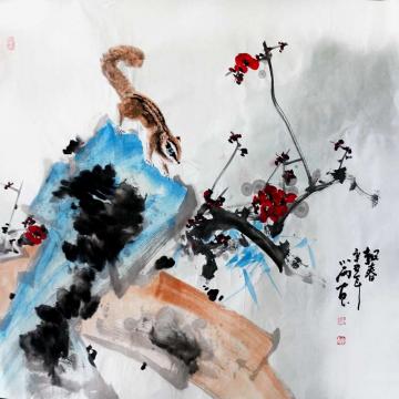 周小雨国画花鸟报春字画之家