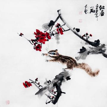 周小雨国画花鸟报春字画之家