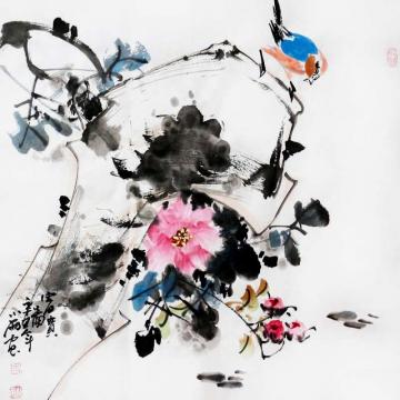 周小雨国画花鸟富贵图字画之家