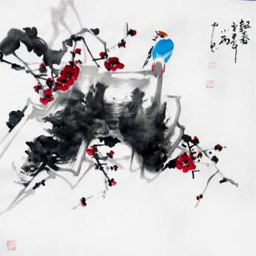周小雨国画花鸟报春字画之家