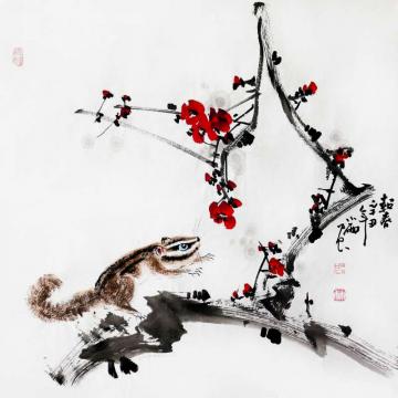 周小雨国画花鸟报春字画之家