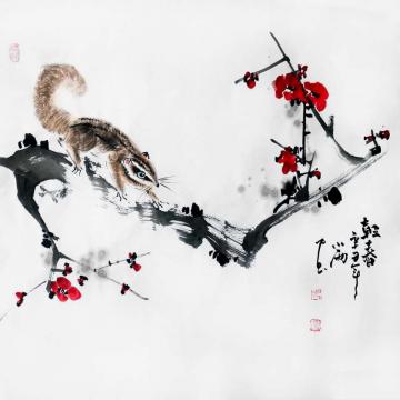 周小雨国画花鸟报春字画之家