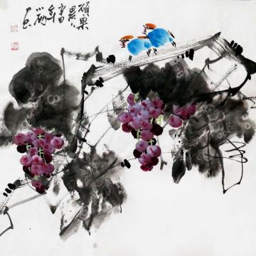 周小雨国画花鸟硕果累累字画之家