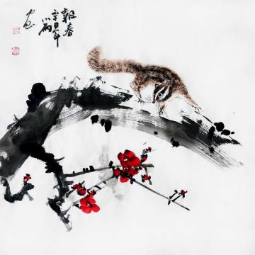 周小雨国画花鸟报春字画之家