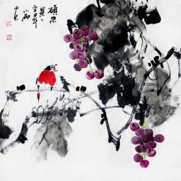 周小雨国画花鸟硕果累累字画之家