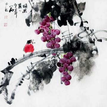 周小雨国画花鸟硕果累累字画之家