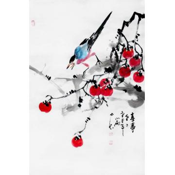 周小雨国画花鸟喜事多多字画之家