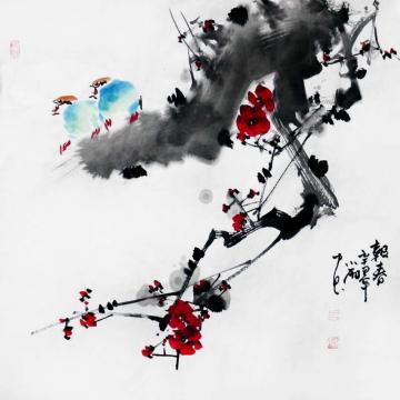 周小雨国画花鸟报春字画之家