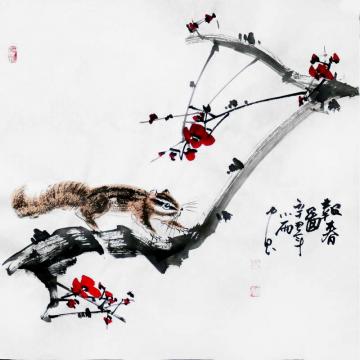 周小雨国画花鸟报春图字画之家