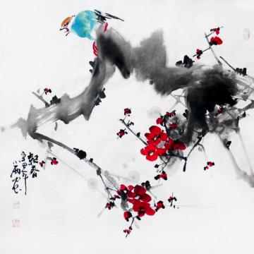 周小雨国画花鸟报春字画之家