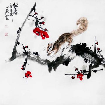周小雨国画花鸟报春字画之家