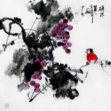周小雨国画花鸟硕果累累字画之家