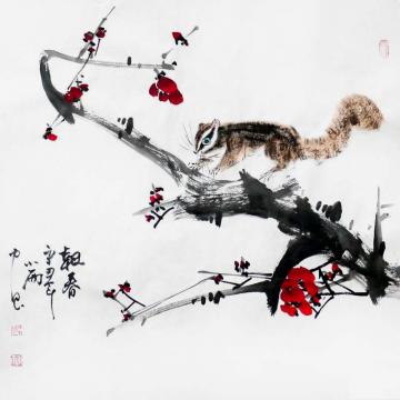 周小雨国画花鸟报春字画之家