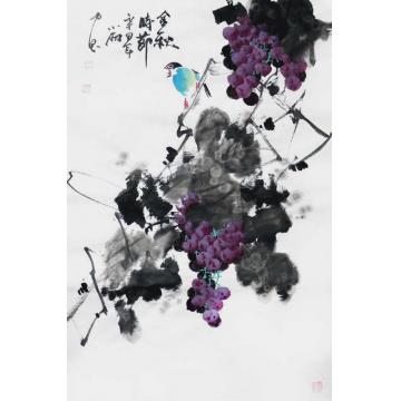 周小雨国画花鸟金秋时节字画之家