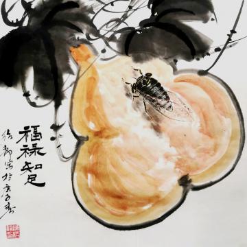 陈绍静国画花鸟福禄知足字画之家